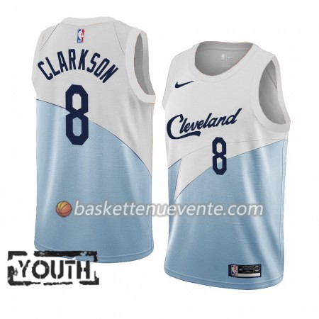 Maillot Basket Cleveland Cavaliers Jordan Clarkson 8 2018-19 Nike Bleu Blanc Swingman - Enfant